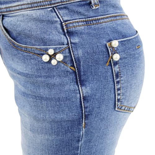 Light Wash Tummy Control Bootcut with Pearl Bead Detail4