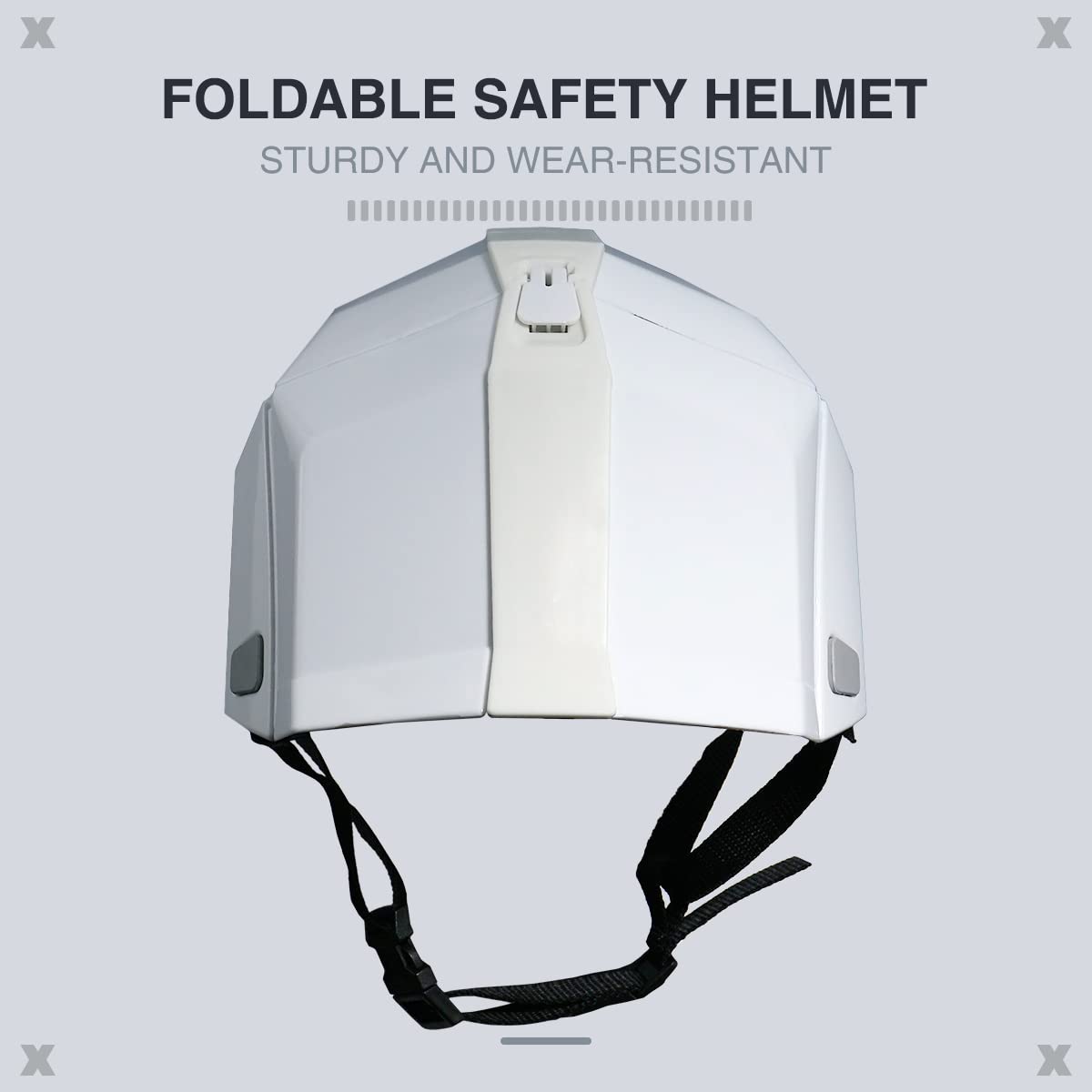 Casco de seguridad plegable para exteriores, casco plegable de construcción perfecta, gorra de seguridad, talla única para oficinas, terremotos, instalaciones públicas de desastres (blanco)