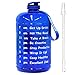 AOMAIS Gallon Water Bottle with Motivational Time Marker, Large 128 oz, Leak-Proof, Wide Mouth, BPA Free Water Bottles for Sports Gym Fitness Work(Gallon, Blue)