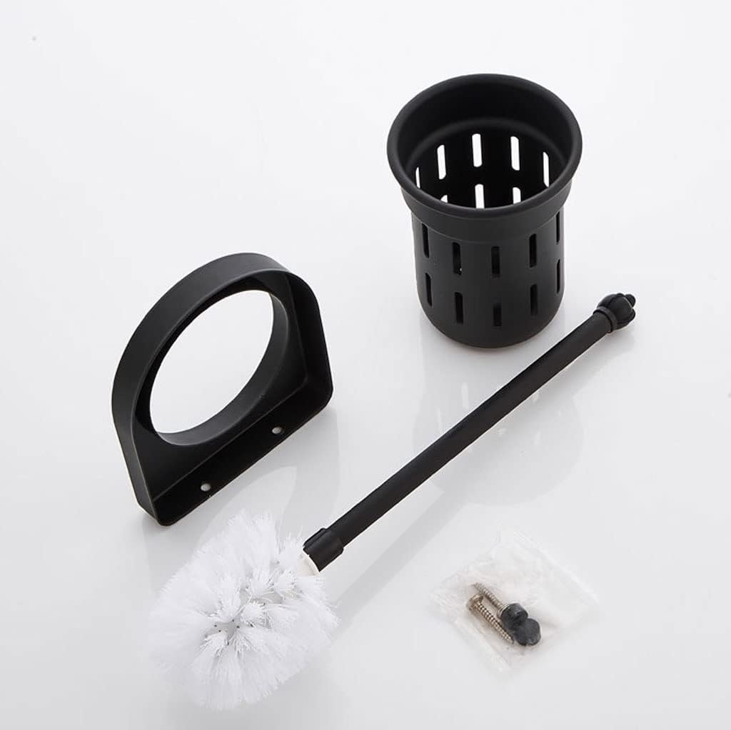 Toilet Brush Holder Wall-Mounted Toilet Brush Long Handle Toilet Brush to Clean No Dead Ends Toilet Brush Bathroom Black Clean Toilet Brush Set Toilet Brush Holders