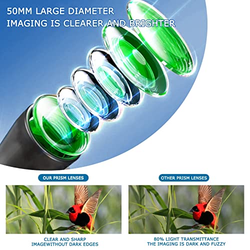 Binoculares para adultos 20x50 visión nocturna impermeable miniatura 3