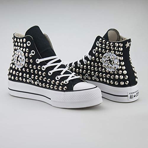 Scarpe Platform Personalizzate Borchiate Nera