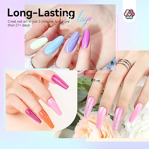 Saviland 45Pcs Gel Nail Polish Kit With U V Light - 20 Trendy Colors Gel Nail Polish 2X Faster 48W Nail Lamp Long-Lasting 20+3 Nail Art Professional Diy Kit For Starter, Spring Summer Gift For Holiday #TOP1