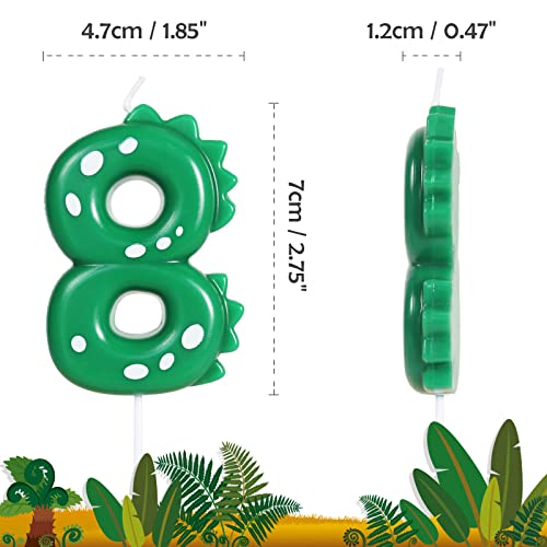 Birthday Candles, 2.8inch Dinosaur Number Candles, Number 2 Candle, Dino Candles, Happy Birthday Candle, Cake Candles Cake Topper, Boys Girls Dinasour Forest Theme 2nd Birthday Party Decorations - Image 2