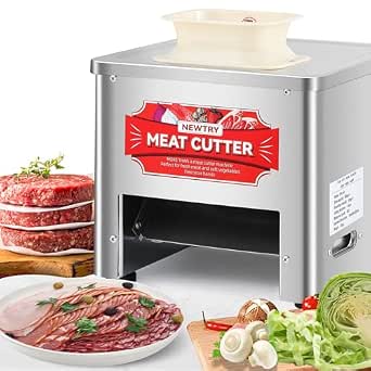 NEWTRY Commercial Meat Cutter Machine, 2.5mm Blade, Save Time, Easy to Clean, Slices Strips Cubes 3 in 1, 110V US Plug