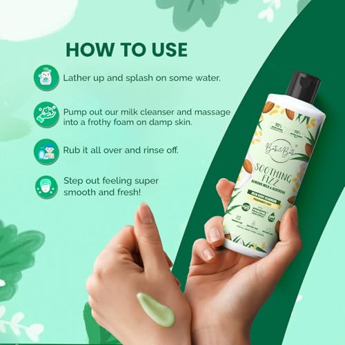 Image of Bath&Bathe Soothing Fizz Body Wash - Aloe Vera & Almond Milk, Fragrance-Free | Sulfate-Free, Paraben-Free | Gentle & Hydrating for Sensitive Skin 250ml