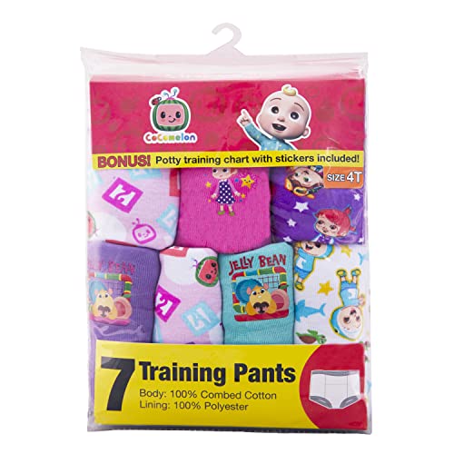Image of Coco Melon 7-Pack Girls Training Pants Underwear 100% Cotton Fun Potty Training 4T