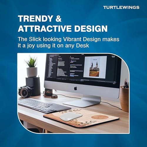 Image of TURTLEWINGS | Mousepad | Smiley - 22x18 cm, 3mm Thick | Abstract Design Non-Slip Rubber Base | Office, Study & Gaming Use | Premium Smooth Surface 11 22