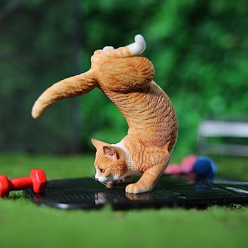 Chat de yoga inversé statuette texturée AMITD déco originale sans ennui