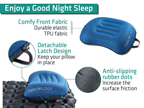 TREKOLOGY Ultralight Inflatable Camping Travel Pillow - ALUFT 2.0 Compressible, Compact, Comfortable, Ergonomic Inflating Pillows for Neck & Lumbar Support While Camp, Hiking, Backpacking by TREKOLOGY - Image 3