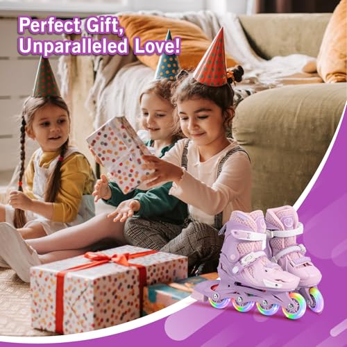 Locavun Inliner Kinder 4 Größen Verstellbare Inline Skates für Mädchen Größe 26-29 29-34 30-35...