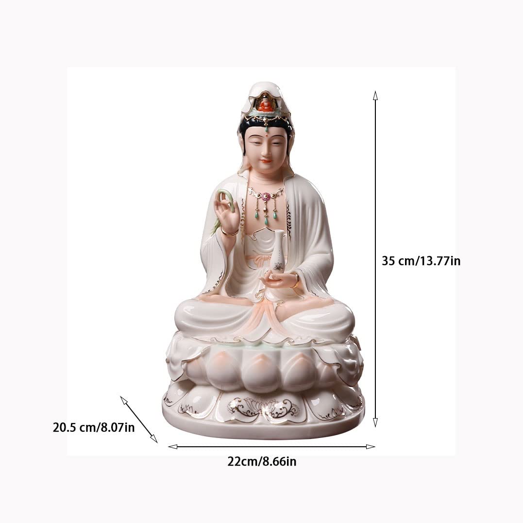 Estatua de Buda Interior Zen Ceramic South China Sea Guanyin Bodhisattva Estatua de Buda Home Worship Guanyin Buddha Estatua Decoración Decoración de meditación(M)