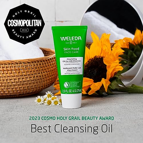 Weleda Skin Food Face Care Nourishing Oil-To-Milk Cleanser, 2.5 Fluid Ounce, Plant Rich Cleanser With Sunflower Seed Oil, Chamomile Extract And Pansy #TOP5