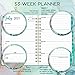 Planner - Weekly & Monthly Planner with Prelabeled Monthly Tabs, Twin-Wire Binding with Flexible Cover