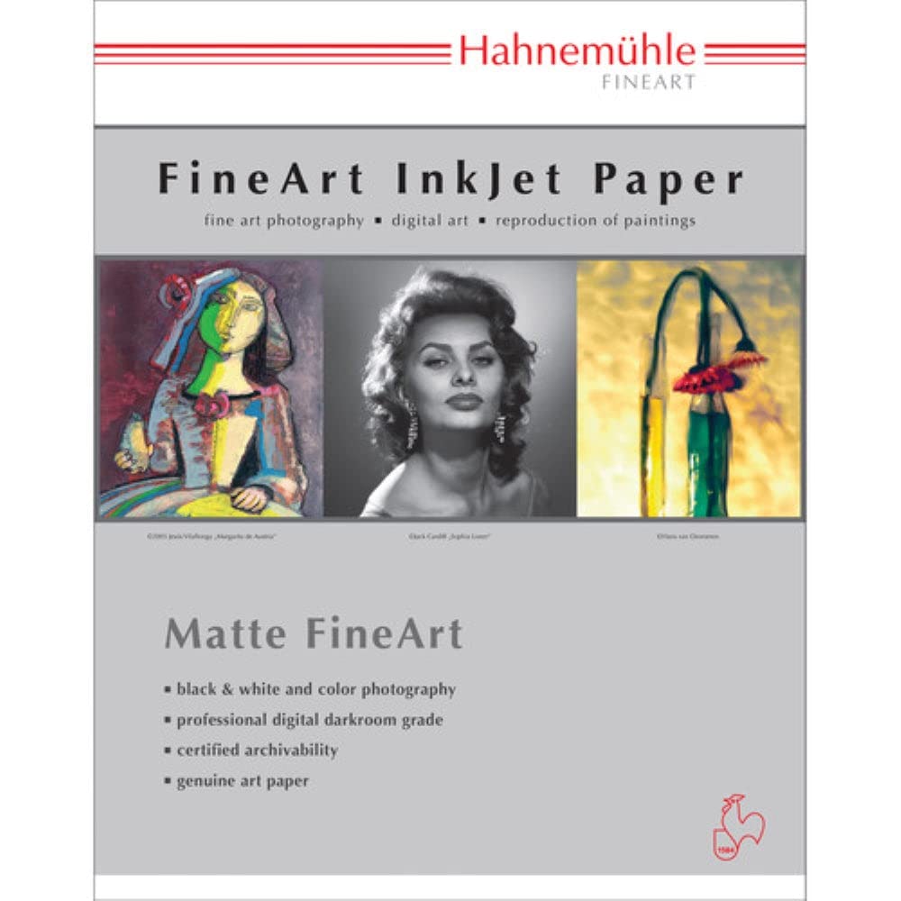 Hahnemuhle William Turner, 100% Rag, Natural White Matte Inkjet Paper, 16 mil., 190 g/mA, 17x22", 20 Sheets