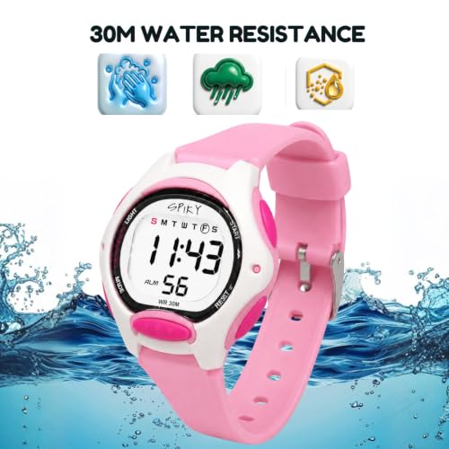 Image of SPIKY Digital Sports Watch for Kids | Multifunctional with Luminous LED Display & Alarm | Water-Resistant & Silicone Strap | Best Birthday Gift Wrist Watches for Boys & Girls | Age 2-14 yrs
