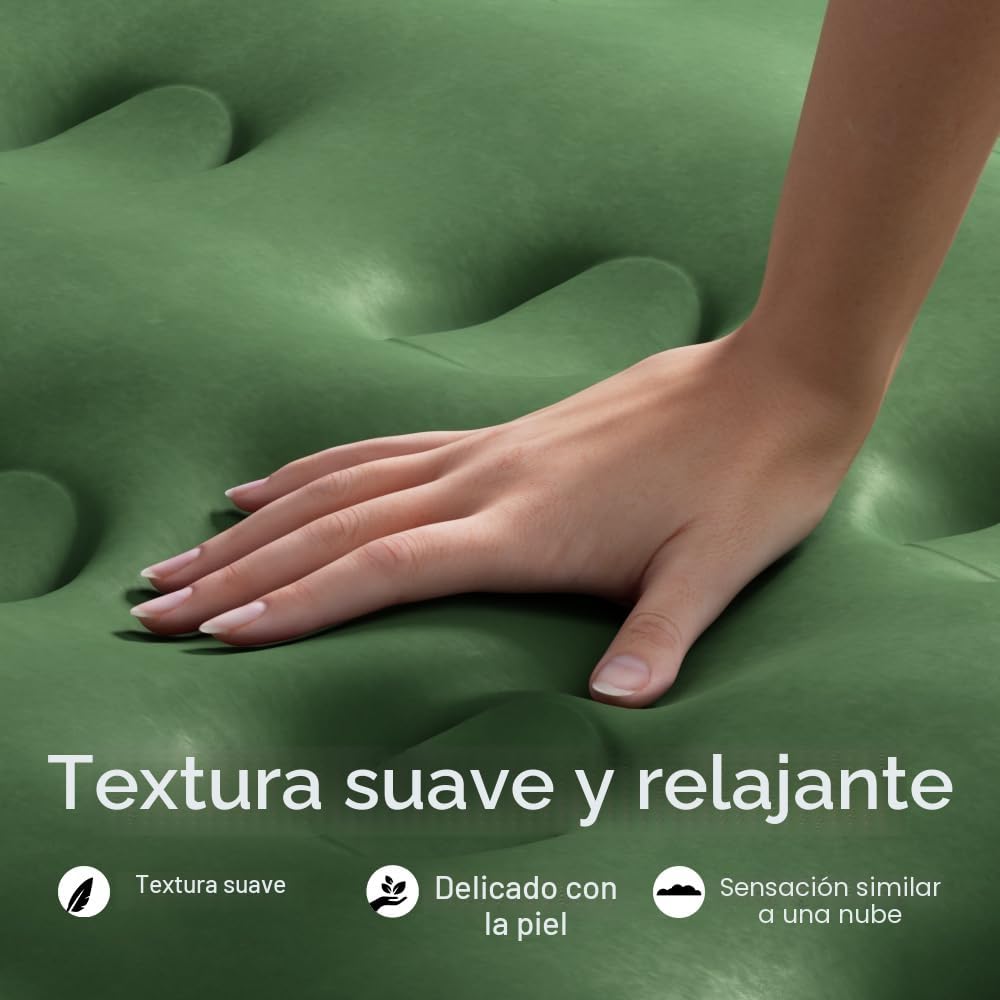 Zearna Colchón hinchable para 2 personas, 190 x 137 x 46 cm, autoinflable con bomba integrada, cama de aire autoinflable en 3 minutos, colchón hinchable para camping y uso doméstico