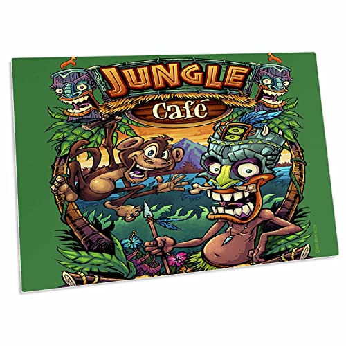 3dRose Desk Pad Tiki Guy y Mono en la Jungla