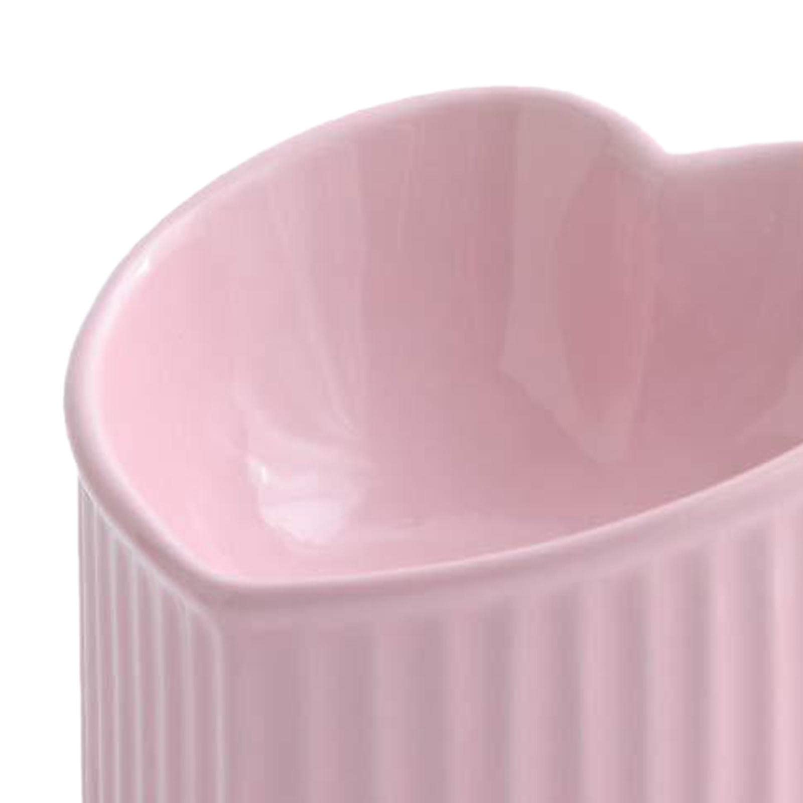 Ciotola Gatto Ciotole Rialzate in Ceramica Inclinata Base Stabile Ciotola Cibo Antiscivolo Design Salvaspazio Facilita Pulizia Adatta per Interni Cani, Rosa