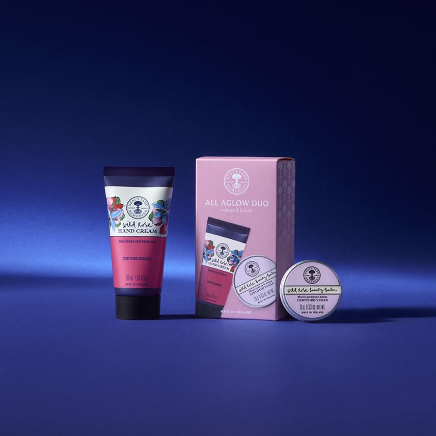 Neal's Yard Remedies All Aglow Gift Set, Wild Rose Beauty Balm & Hand Cream, Radiant and Nourished Skin, Vegan & Cruelty-Free, Set of 2 - Image 4
