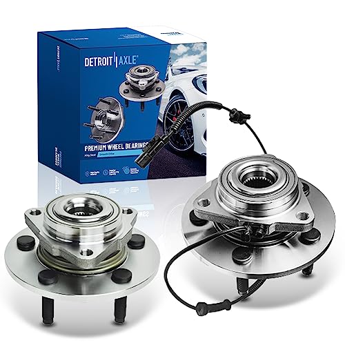 Image of Detroit Axle - Front Wheel Bearing Hubs for 2006 2007 2008 Dodge Ram 1500, | 2 Wheel Bearing & Hubs Assembly Set Replacement 5 Lugs