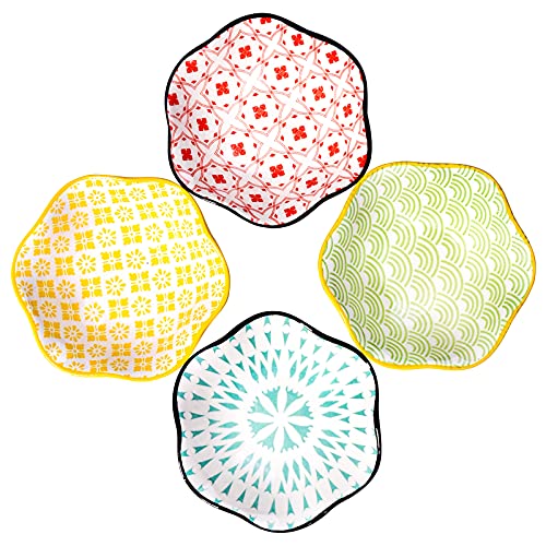 Sushi Dish, Japanische Sojasaucenschüssel 4er Set Keramik Soßenschale Dipping Sauce Dish Cover