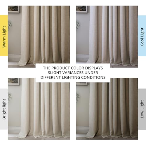 HPD Half Price Drapes Faux Linen Textured Room Darkening Curtains for Bedroom 120 Inches Long (1 Panel) - Image 2