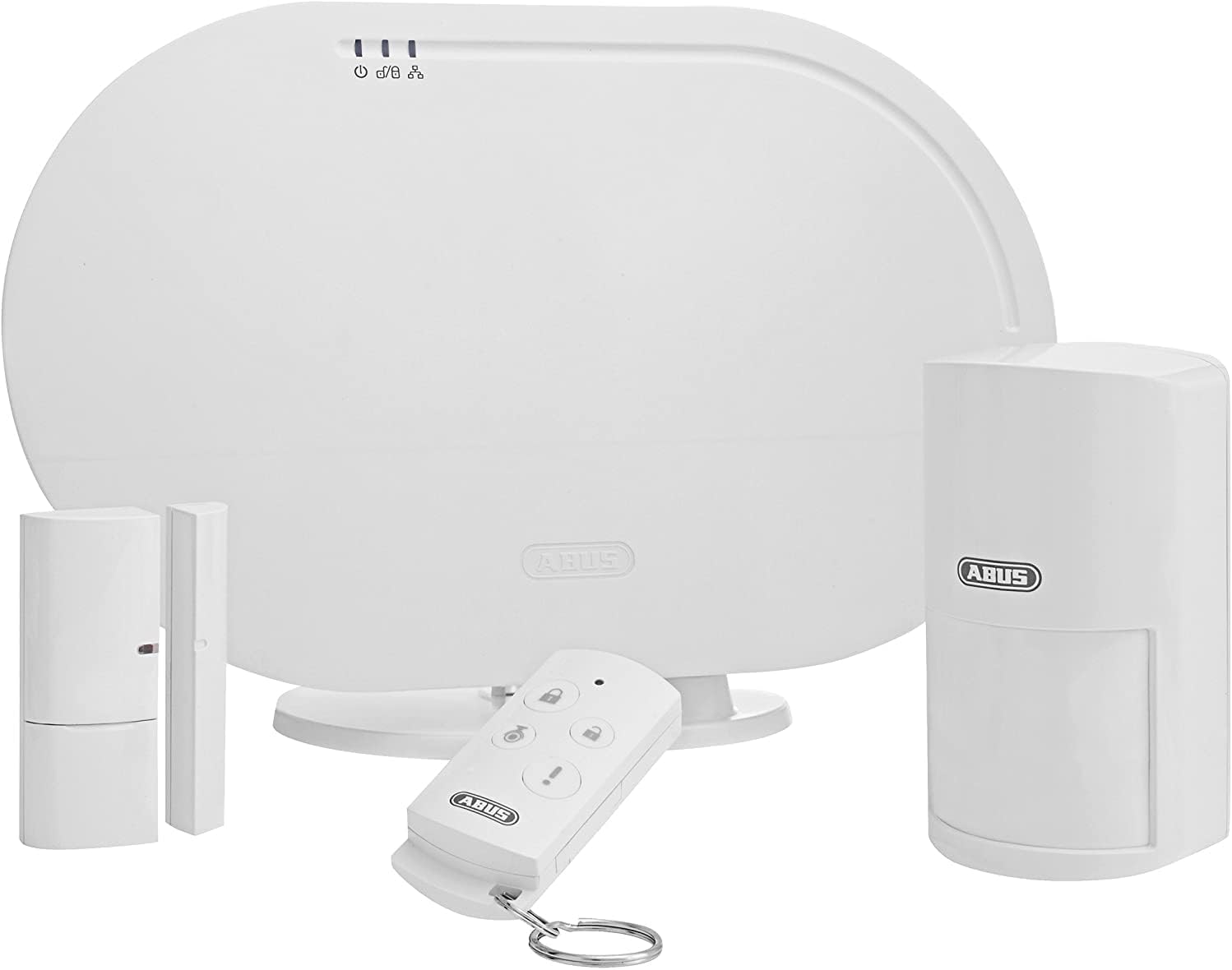 ABUS Funk-Alarmanlage Smartvest Basis-Set Einbruchmeldeanlage & Funk-Bewegungsmelder Smartvest für Funk-Alarmanlage | Raum-Überwachung | kabellose Montage | Batteriebetrieben | weiß | 38829