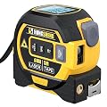 HVASZE Tape Measure, 3 in 1 Digital Distance Meters with LCD Display,195 FT Measure, 16 FT Tape Measure, Vertical Cross Line, Measuring Area/Volume/Distance/Pythagorean Circumference(Color:Yellow)