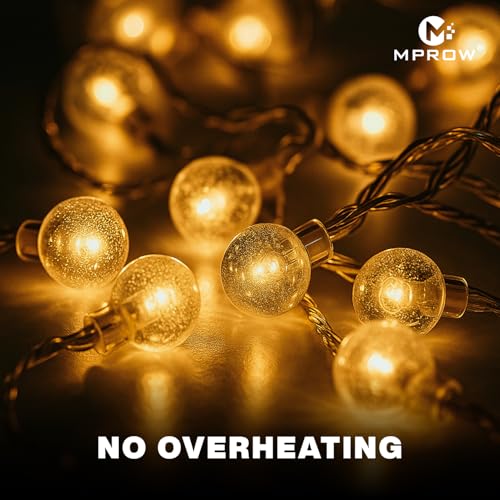 Image of MPROW Water Drop LED String Lights, 14 Warm White Fairy Lights, Plug-in Decorative Lights for Indoor Outdoor (Crystal Bubble Ball Warm White, 3m, 14)