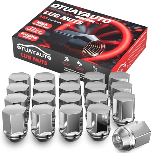 Image of OTUAYAUTO M14x1.5 OEM Lug Nuts - Replacement for 2010-2017 Chevy Equinox, 2013-2015 Malibu, 2014-2020 Impala, C1500, Camaro, Corvette, Cone Seat, 22mm Hex, 20PCS Chrome OEM Factory Style Lug Nut