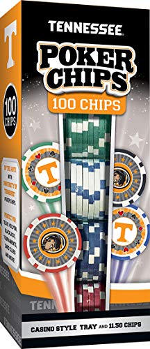 MasterPieces Game Day - NCAA Tennessee Vols - 100 Piece Poker Chip Set, Casino Style