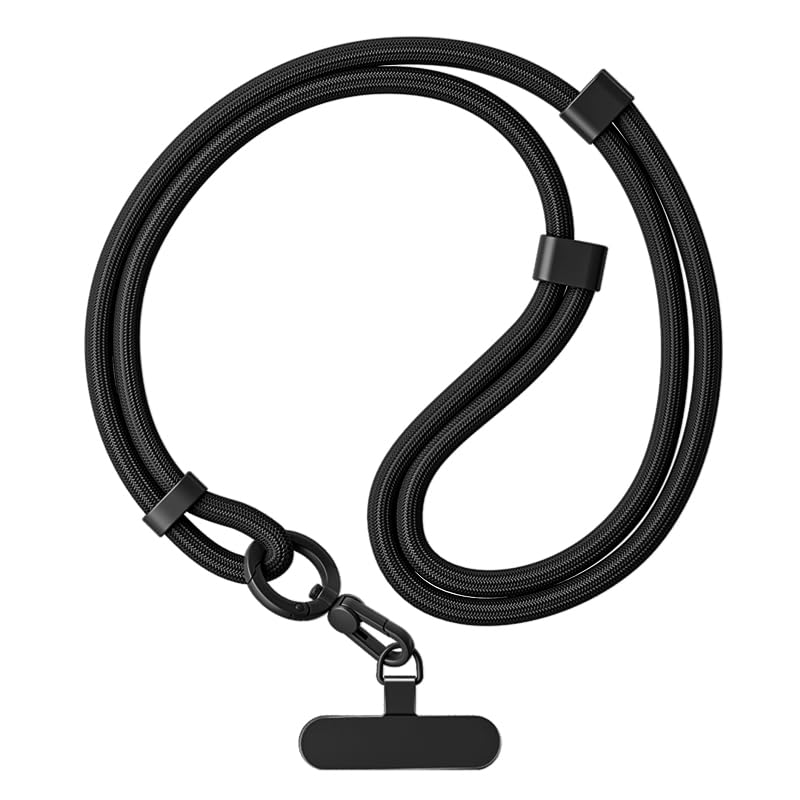 MORSUNBELA Cordon para Movil Colgador Movil Cuello Universal para Colgar el Móvil Correa para el Móvil, Ajustable 80 cm Cordon Móvil, Negro