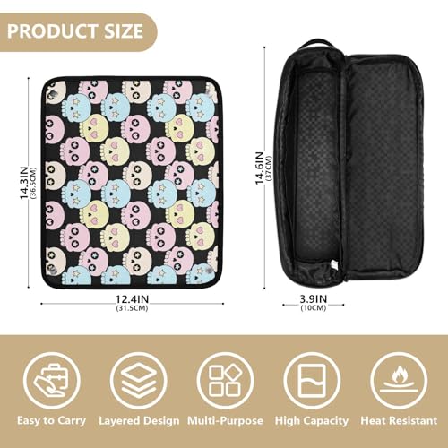 Estuche de viaje 2 en 1 para rizador con tapete resistente al calor y organizador impermeable para herramientas calientes de cabello miniatura 4
