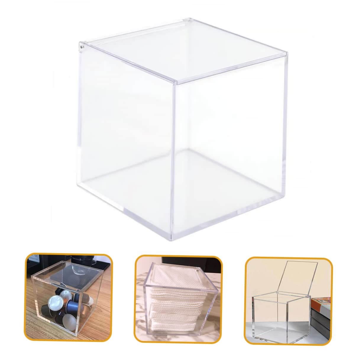 Caja de Acrílico Transparente para Cápsulas de Café Tapa | Formato Cuadrado de Sobremesa, Diseño Portátil y Estable, Apta para Joyas y Bolsitas de Té