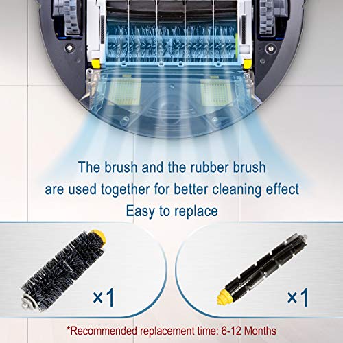16Pcs Robotic Vacuum Cleaner Replacement Parts Kit (Bristle Brush & Flexible Beater Brush, Side Brushes, Filters, Cleaning Tools) For Irobot 600 Series 671 620 630 650 660 680 690 691 #TOP3