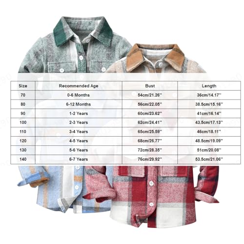 Baby Boy Kids Toddlers Uniform Shirts for Boys Casual Long Sleeve Flannel Button Down Shirt Regular Fit Fall Coat3