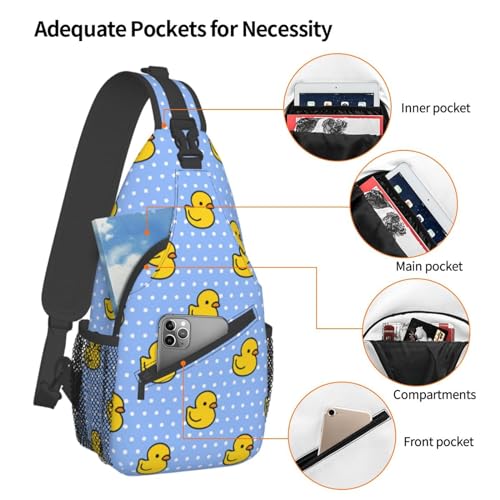 Cute Duck Print Sling Bag For Women and Men Cute Duck Casual Crossbody Sling Backpack Bags4