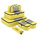 Travel Packing Cubes, Gonex Luggage Organizers L+M+3XS+Laundry Bag Yellow