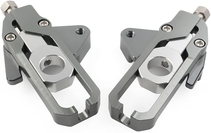 GZYF Left & Right Motorcycle Chain Adjusters with Spool Tensioners Catena for HONDA CB650R CBR650R 19-20 CB650F CBR650F 14-16 (Color: Titanium)