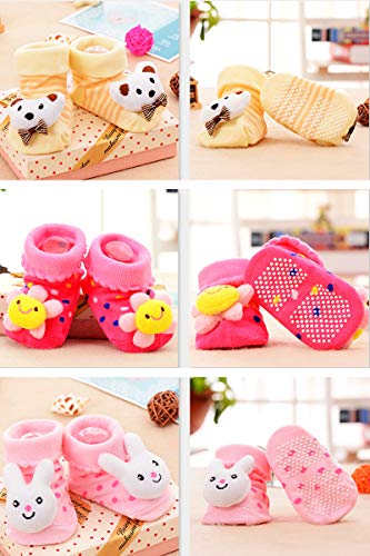 Z-Chen Set van 6 antislipsokken voor baby's met 3D-diermotieven - Image 4