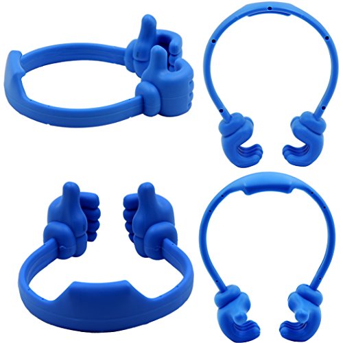 Honsky Thumbs-Up Cell Phone Stands, Tablet Display Stands, Cellphone Holder, Mobile Smartphone Mount Cradle For Desk Desktop – Universal Multi-Angle Cute, 2 Packs, Blue #TOP2
