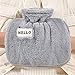 Bouillotte Avec Housse en Peluche 1.2L, Bouillotte en Peluche Avec Sac Chauffe-Main, Bouillotte en Fourrure Grise Doublement Chaude Pour Hommes, Femmes et Enfants