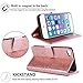 iPod Touch Case 7th Generation 2019 5th / 6th, for iPod 5/6 / 7 with Screen Protector Leather Bling Glitter Wallet Kickstand Credit Card Holder Slot for Girls/Women(Red), Rose Gold