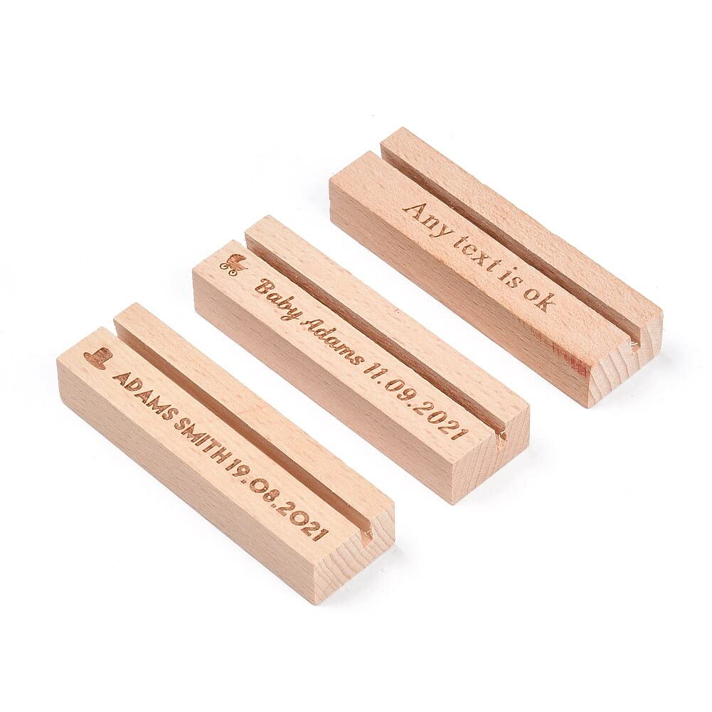 Support photo en bois personnalisé de 8 cm pour porte-nom de mariage et table de fête