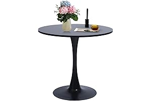 31.5" Black Round Dining Table: Elegance for Every Nook
