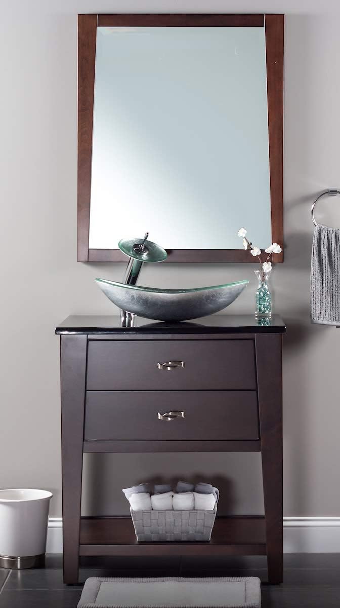 Miseno MNO032NV-OVAL Painted Foil 21-1/2" Oval Glass Vessel Bathroom Sink - Silver