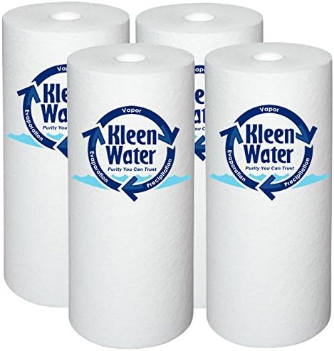 KleenWater "Made in the USA" KW4510G-50M Dirt Rust Sediment Filter, 50 Micron, Whole House Water Filter Replacement Cartridge, Pack of 4