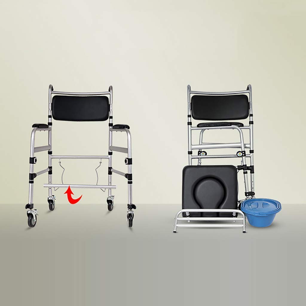 Sedia Comoda Pieghevole, WC con Sedile Imbottito, Altezza reabile, Sedia per la Riabilitazione, ausilio per la Mobilità da Bagno e a