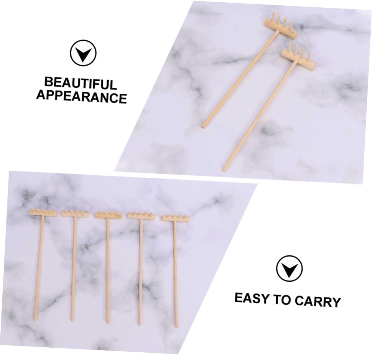 SUPVOX 6pcs Mini Zen Garden Rake Tools Four Rakes for Tabletop Sand Tray Decoration Accessories for Meditation and Relaxation image 5